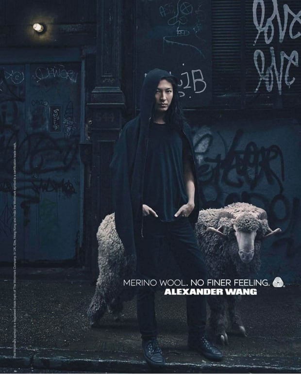 The Woolmark Company shot an ad campaign starring Alexander Wang and photographed by Annie Leibovitz in 2013. Photo: Annie Leibovitz/The Woolmark Company