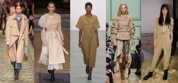 Looks from L-R: Burberry, Simone Rocha, Barbara Casasola, J.W. Anderson and Belstaff. Photos: Imaxtree