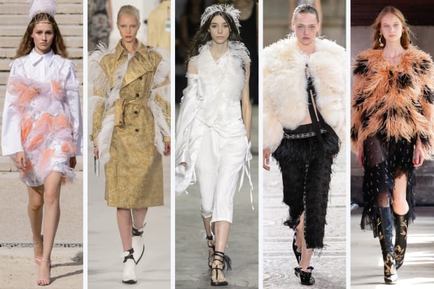 (L-R): Nina Ricci, Maison Margiela, Ann Demeulemeester, Proenza Schouler and Rodarte. Photo: Imaxtree