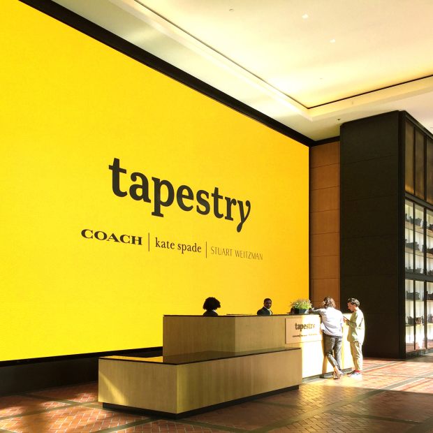 The Tapestry offices in New York City, rebranded from Coach Inc. by Carbone Smolan Agency. Photo: @carbonesmolan/Instagram