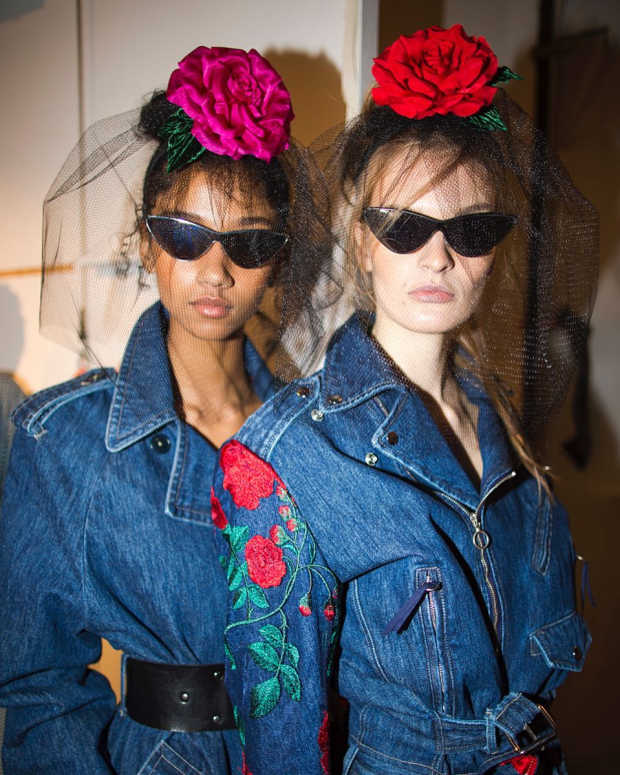 Gigi Burris veils worn for Adam Selman's Fall 2017 runway show. Photo: @adamselman/Instagram