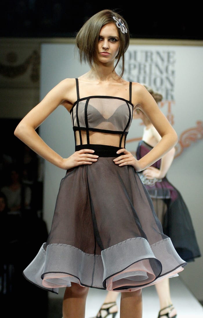 A look from a Melbourne School of Fashion runway show. Photo: Matt Jelonek for Getty Images Entertainment