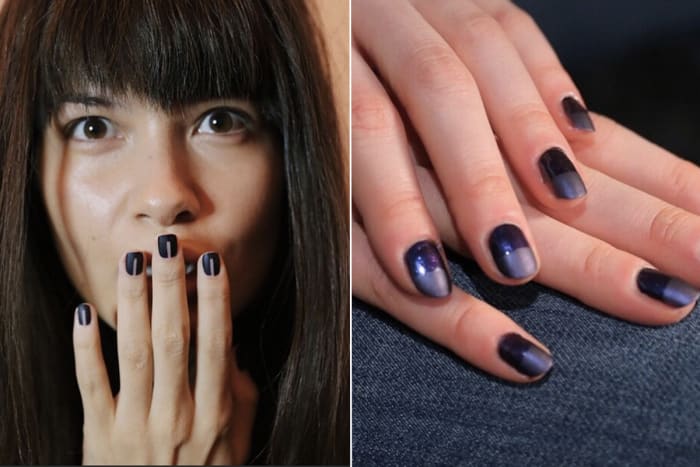 Matte blue metallics at Marissa Webb and Charlotte Ronson. Photos: misspopnails Instagram