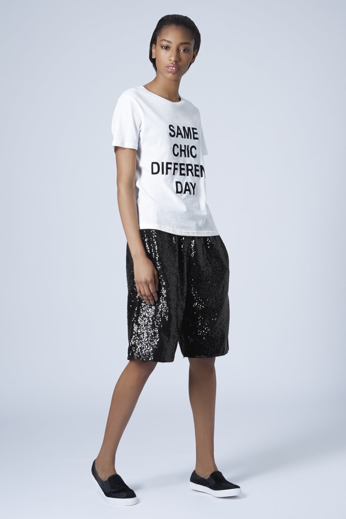 The sparkliest shorts in all the land, $35 (from $150), available at Topshop.