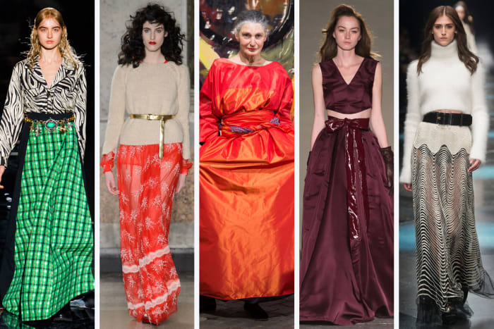 From left to right: Fausto Puglisi, Blugirl, Daniela Gregis, Leitmotiv and Roberto Cavalli. Photos: Imaxtree