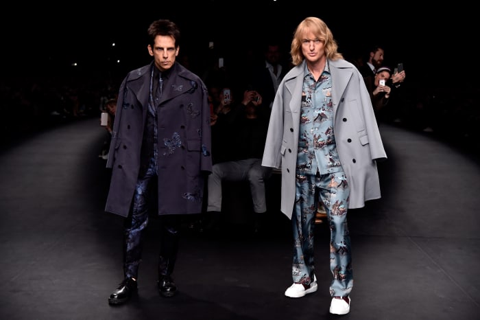 Ben Stiller, aka Derek Zoolander, and Owen Wilson, aka Hansel, closing Valentino's fall 2015 show. Photo: Valentino