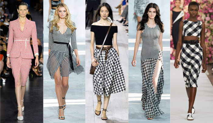 From left to right: Altuzarra spring 2015, Diane von Furstenberg spring 2015, Michael Kors spring 2015, Diane von Furstenberg spring 2015, Oscar de la Renta spring 2015. Photos: Imaxtree
