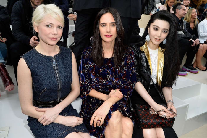 Michelle Williams, Jennifer Connelly and Fan Bing Bing at Louis Vuitton. Photo: Pascal Le Segretain/Getty Images