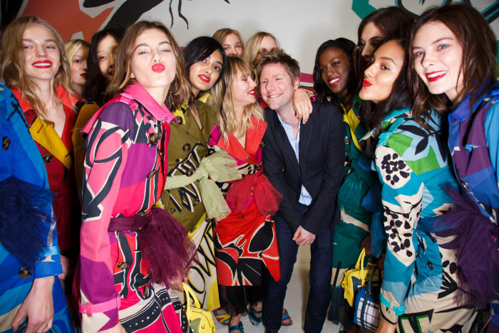 Burberry CEO and creative director Christopher Bailey backstage before the brand's spring show. Photo: Imaxtree