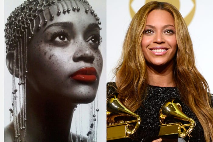 Noni Gasa and Beyoncé. Photos: @envirizanacho_nachohairlove/Instagram and Frazer Harrison/Getty Images