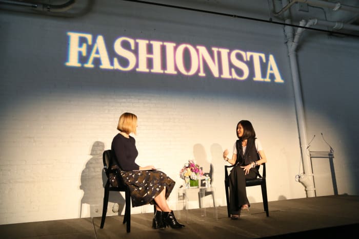Fashionista's Lauren Indvik and designer Marissa Webb at Fashionista's "How to Make It in Fashion" conference on Friday. Photo: Fashionista