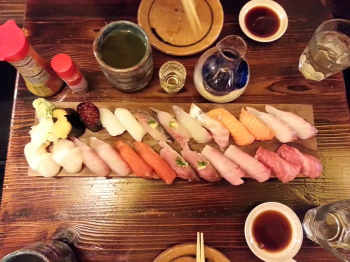 A plate of sashimi at Tsukushinbo. Photo: Yelper, Kevin C.