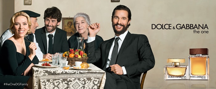 Scarlett Johansson and Matthew McConaughey for Dolce & Gabbana's "The One" fragrance. Photo: Dolce & Gabbana