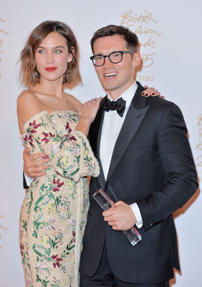 Alexa Chung and Establishment Designer Award winner Erdem Moralioglu. Photo: Anthony Harvey/Getty Images