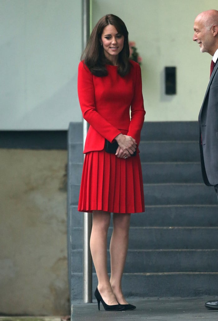 Kate Middleton in Alexander McQueen at the Anna Freud Centre Family School Christmas party in London on Tuesday. Photo: Danny Martindale/WireImage