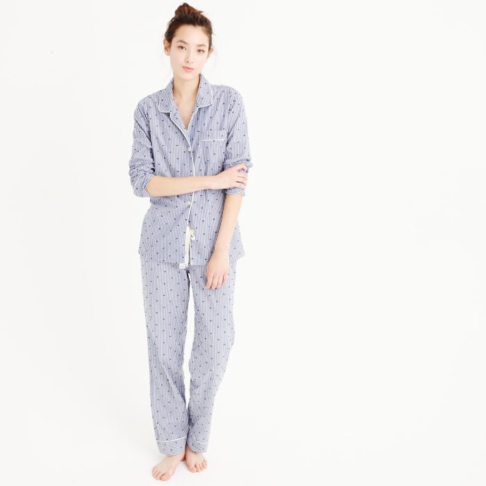 J.Crew textured-dot sleep set in stripe, $98, available at J.Crew.