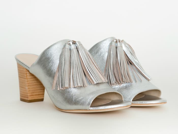 Loeffler Randall "Clo" tassel mule sandals, $395, available at Bird.