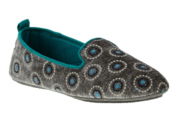 Acorn Novella slippers in Grey Velvet Dots, $59, available at Acorn.