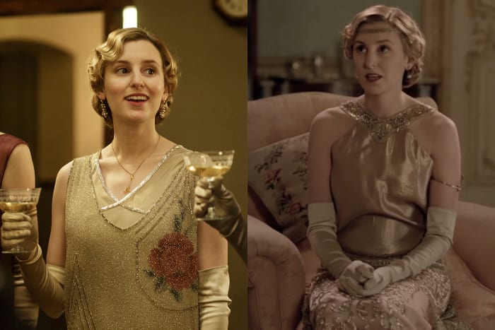 Here, Lady Edith matches her outfit to her drink. Photo: Nick Briggs/Carnival Film & Television Limited 2015 for MASTERPIECE and Screengrab: PBS/Masterpiece