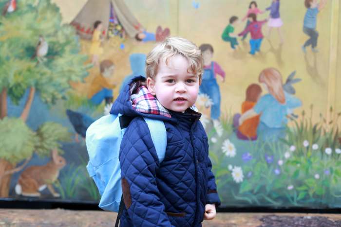 Prince George on his first day of nursery school in Norfolk. Photo: Duchess of Cambridge/PA Wire via Getty Images