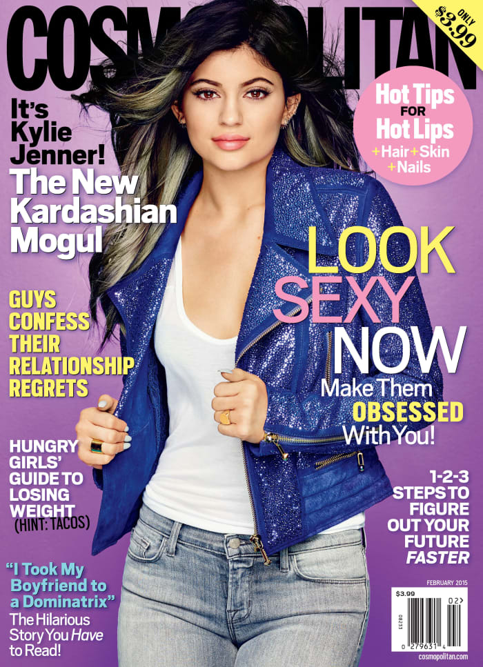 Kylie Jenner's solo Cosmopolitan cover in February sold better than the group in November. Photo: Cosmopolitan