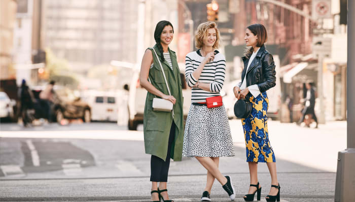 Lily Kwong, Zanita Whittington and Gala Gonzalez model Target's 'Who What Wear' apparel and accessories collection. Photo: Justin Coit/Target