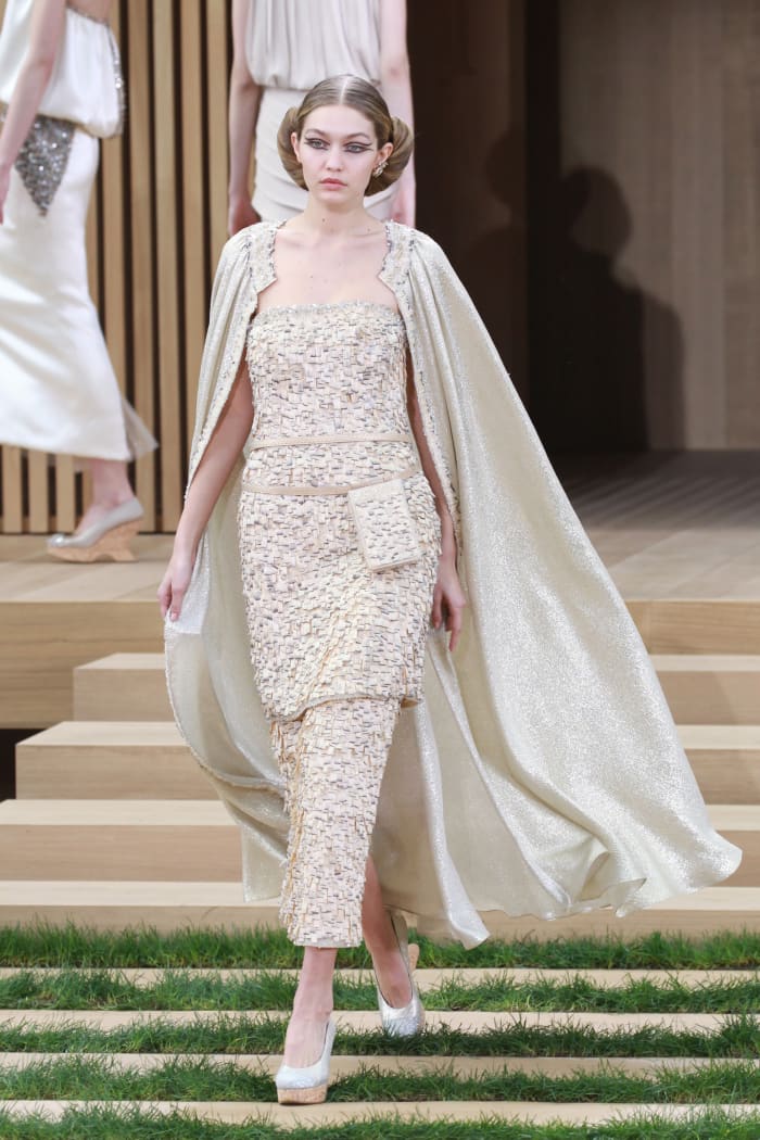 Gigi Hadid in the Chanel Haute Couture spring 2016 show. Photo: Antonio de Moraes Barros Filho/WireImage