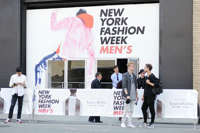Outside Ricardo Seco's spring 2016 show during New York Fashion Week: Men's. Photo: Daniel Zuchnik/Getty Images