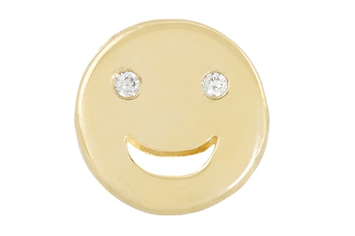 Alison Lou Happy 14-Karat Gold Diamond Earring, $300, available at Net-a-Porter.