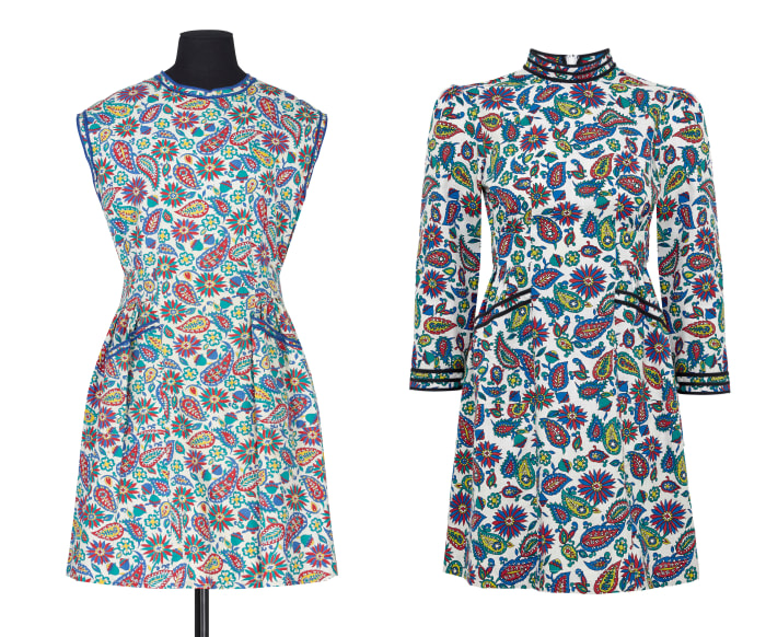 A 1950s Marks and Spencer archive dress (left) and the Eliza dress it inspired from Alexa Chung's collection (right). Photos: Marks & Spencer