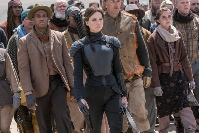 This 'Hunger Games: Mockingjay Part 2' moment was not the most challenging scene to costume design for Kurt and Bart. Photo: Murray Close/Lionsgate