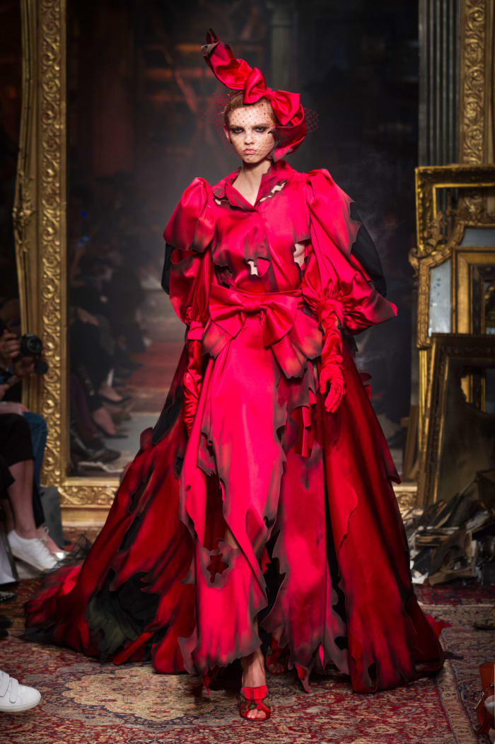 See Every Single (and Singed) Look From Moschino's Fiery Fall Show ...