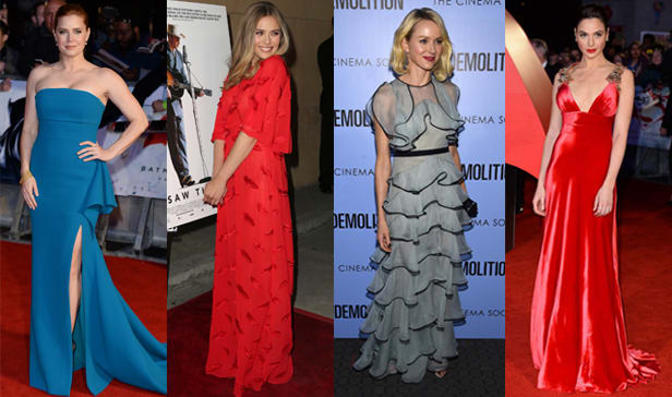 From left to right: Amy Adams. Photo: Jeff Spicer; Elizabeth Olsen. Photo: Frederick M. Brown; Naomi Watts. Photo: Dimitrios Kambouris; Gal Gadot. Photo: Jeff Spicer/Getty Images