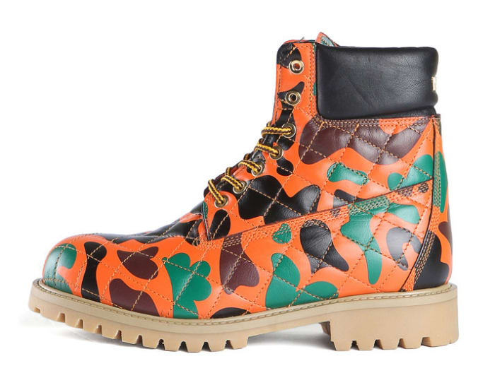 Moschino Camo print boots, $290 (from $725), available at Shop Super Street.