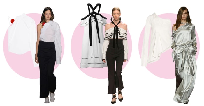 From left to right: Jacquemus, Proenza Schouler, Monse. Photos: Albert Urso/Getty Images (left), Imaxtree