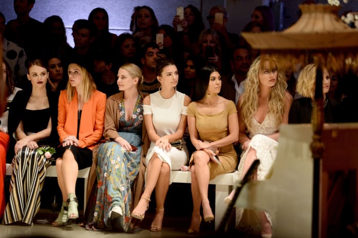 Holland Roden, ZZ Ward, Jennifer Morrison, Emily Ratajkowski, Kourtney Kardashian, Lindsey Vonn, Anna Paquin at the Alice + Olivia by Stacey Bendet and Neiman Marcus present "See Now, Buy Now" show. Photo: Matt Winkelmeyer/Getty Images