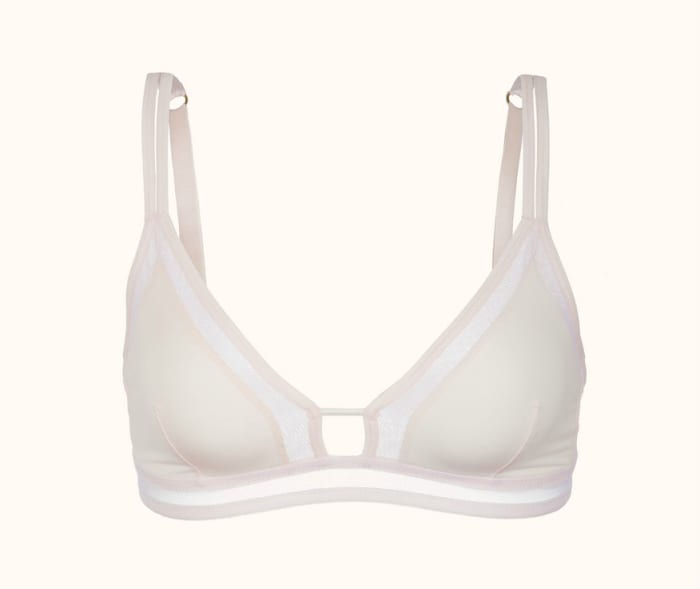 Lively Mesh Trim Bralette in soft pink, $35, available at Lively.