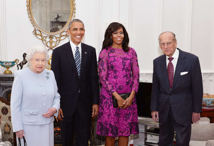 Queen Elizabeth II, President Barack Obama, First Lady Michelle Obama, Prince Phillip Photo: John Stillwell/AFP/Getty Images