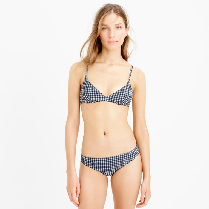 J.Crew Gingham Seersucker French Bikini, $96 for both top and bottom, available at J.Crew.