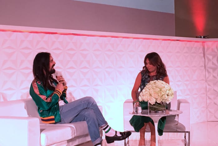 Gucci Creative Director Alessandro Michele with British Vogue's Alexandra Shulman. Photo: Lauren Indvik/Fashionista