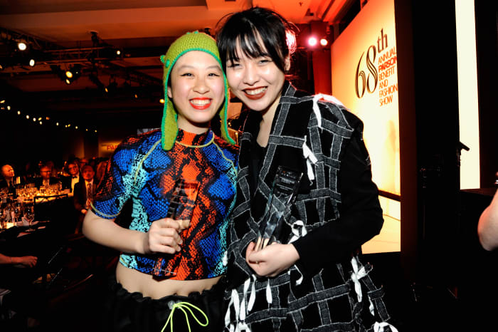 Tiffany Huang and Ya Jun Lin won the Parsons x Kering Empowering Imagination competition. Photo: Rabbani and Solimene Photography/Stringer