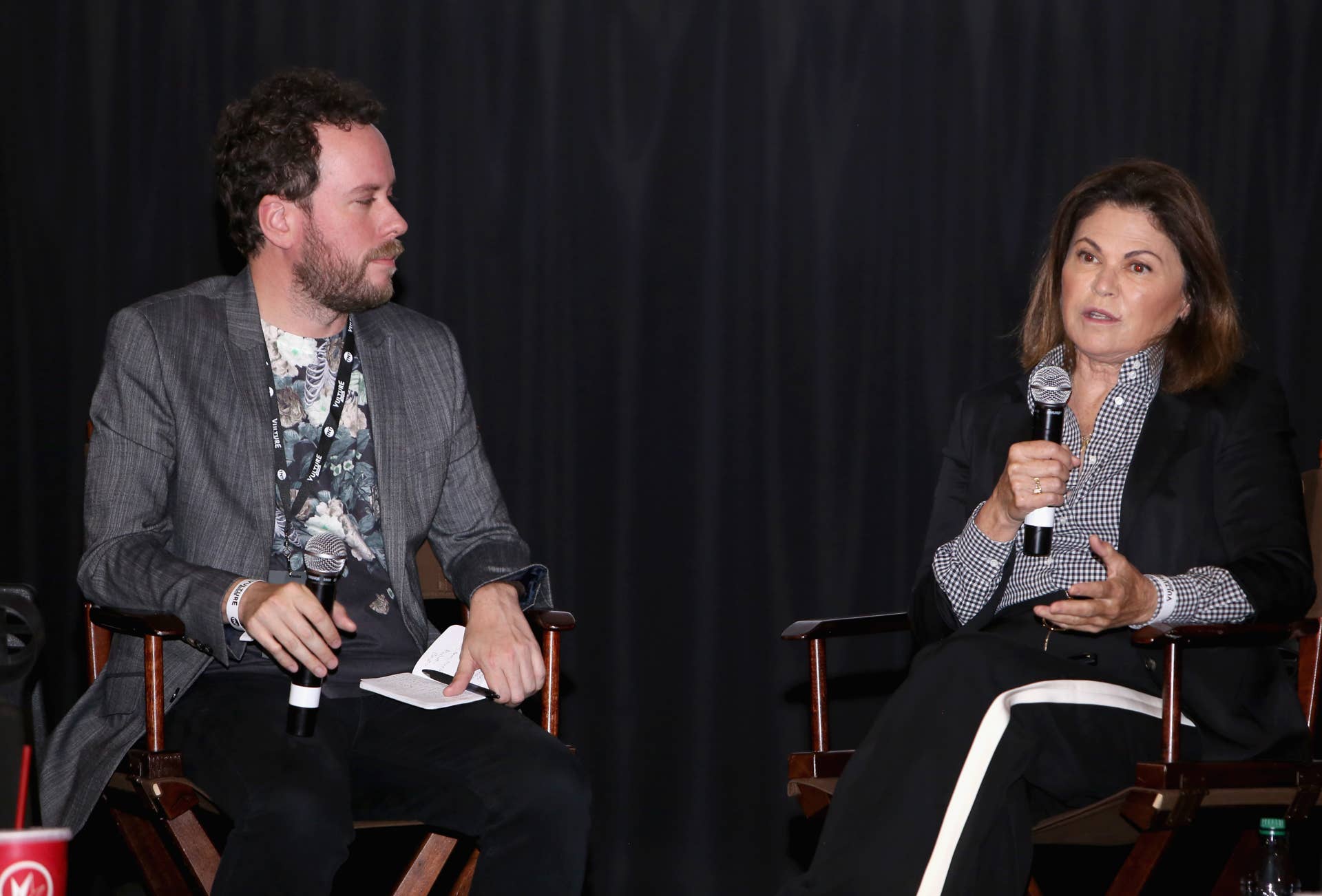 Vulture's Kyle Buchanan and Colleen Atwood at the Vulture Festival. Photo: Getty Images