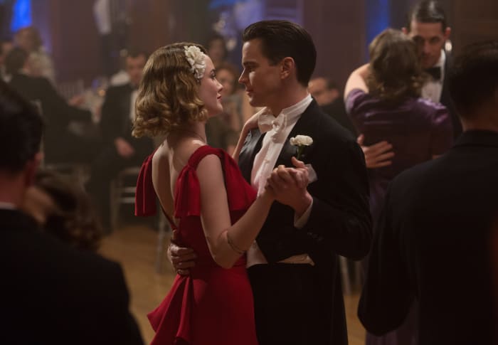 Dominique McElligott as Katherine Moore and Matt Bomer as Monroe Stahr. Photo: Sony Pictures Television/Amazon, Photo Credit: Adam Rose