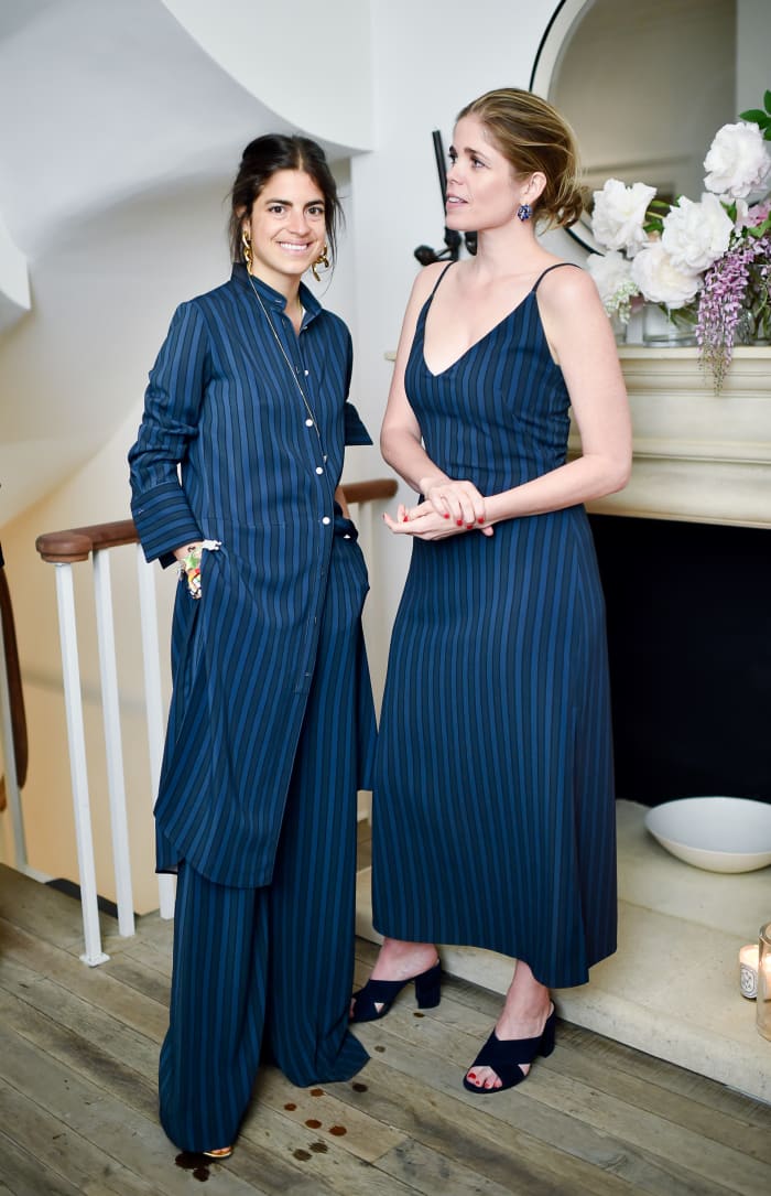 Man Repeller's Leandra Medine and Atea Oceanie's Laura Myers celebrating the collaboration at Myers's home in May. Photo: Atea Oceanie