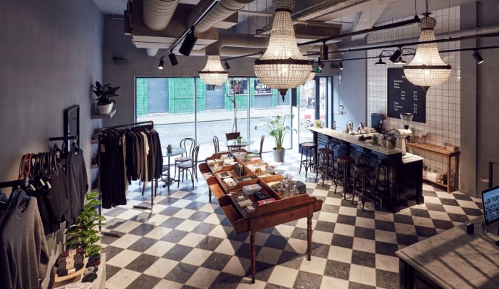 Modern Society, located at 33 Redchurch Street, describes itself as a general luxury store, serving up cappuccinos alongside designers like Isa Arfen and Sandy Liang. Photo: Modern Society