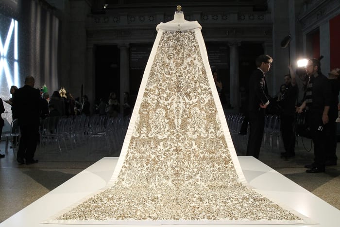 A Chanel Haute Couture wedding dress at the Costume Institute's "Manus x Machina" exhibit at the Metropolitan Museum of Art. Photo: Getty Images