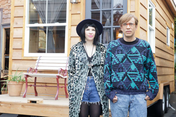 Carrie Brownstein and Fred Armisen showing off Amanda Needham's costume design work on 'Portlandia.' Photo: Augusta Quirk/IFC