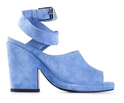 Eliza's Sky Blue Suede Sandals - Fashionista