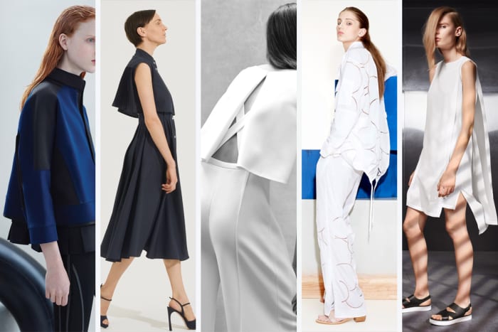 From left to right: Diesel Black Gold, Tome, Narciso Rodriguez, Tibi and Public School. Photos: Courtesy