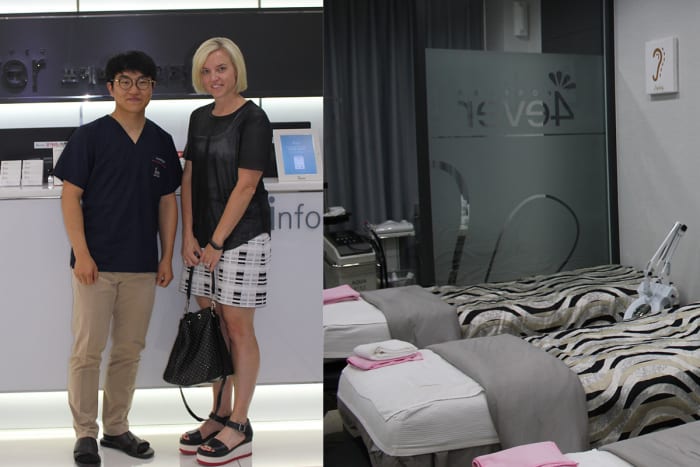 Dr. Jung Hae-Jin and I at the 4-ever Plastic Surgery & Skin Clinic and the facial room at the clinic. Photo: Cheryl Wischhover/Fashionista